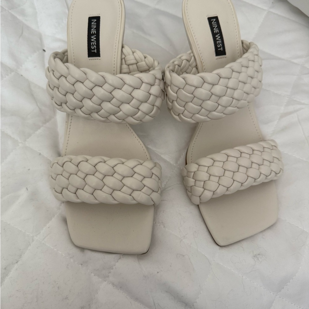 Nine West Women's Cream Braided Sandals